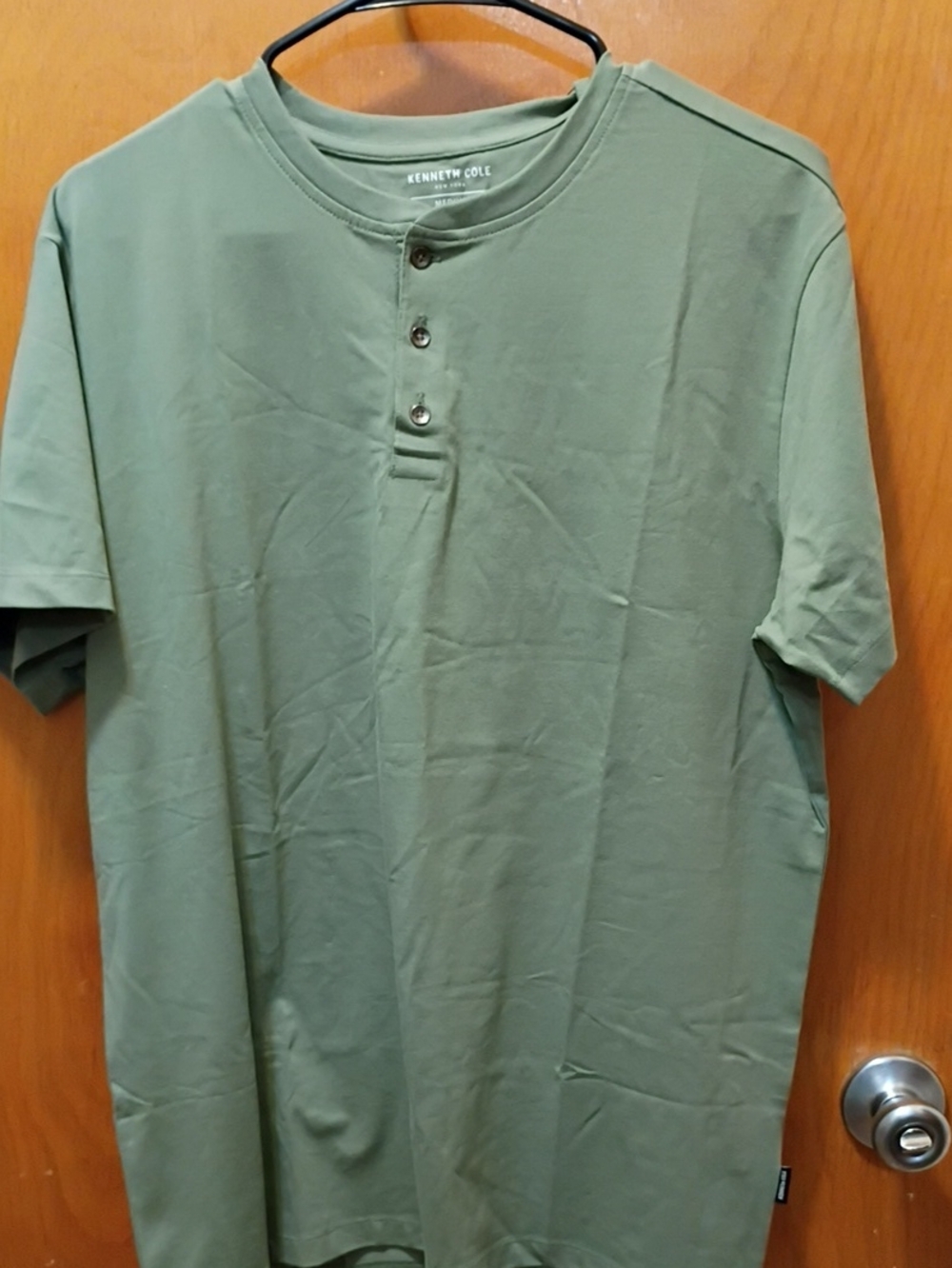 Kenneth Cole Olive Green Short Sleeve Henley Tee
